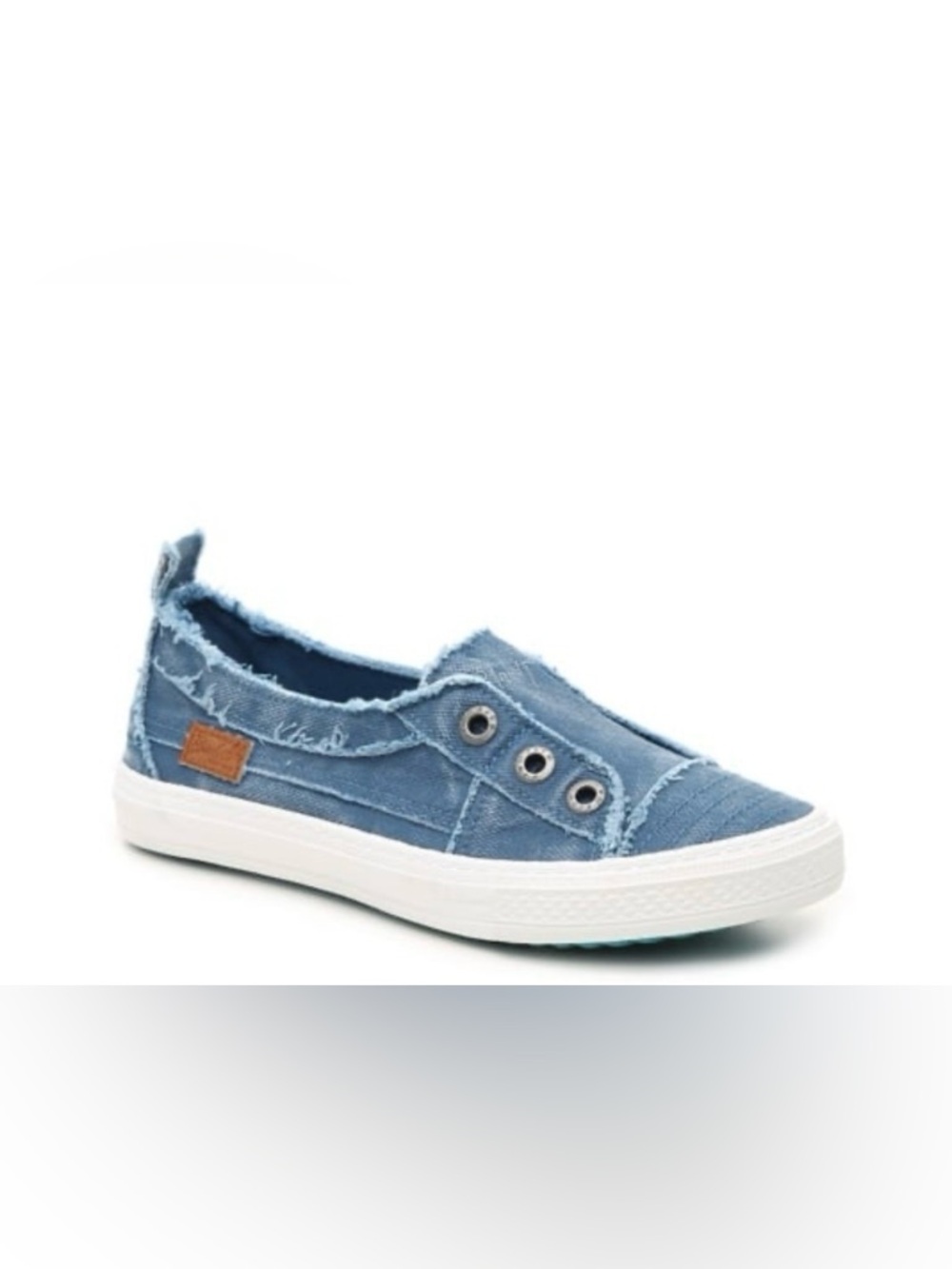 Women’s Blowfish Malibu Blue Jean Distressed Slip on shoes Size 7